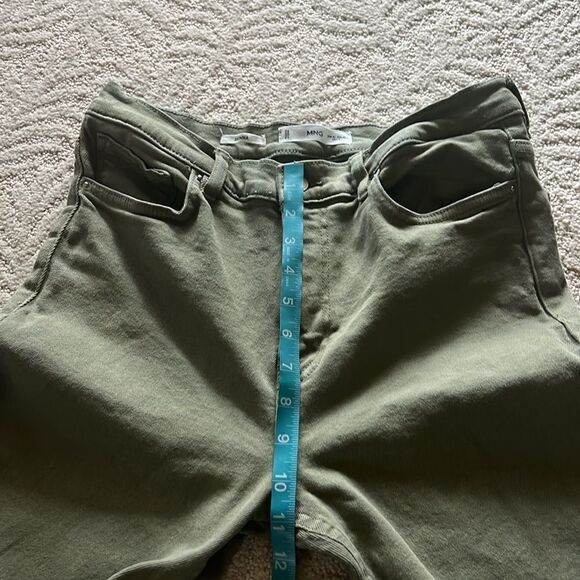 Mango Sienna flared cropped jeans size 10 In Army Green - Picture 10 of 15